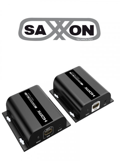 SAXXON LKV38340 SAXXON LKV38340- Kit extensor HDMI sobre IP/ Resolucion 1080p/ Cat 5e/ 6/ hasta 120 metros/ Hasta 253 receptores/ Delay de 70ms/ HdBIT/ Transmisor de IR/ Plug and play