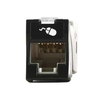 SIEMON U6-H01NS Jack UltraMAX Cat6 UTP Montaje hibrido en Placa de Pared (Plano y Angulado) Color Negro Punch Down