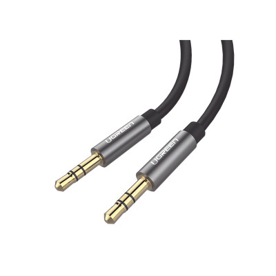 UGREEN 10737 Cable Auxiliar 5 Metros / Conector 3.5mm a 3.5mm / Macho a Macho / Cubierta de TPE / Carcasa de Aluminio / Color Negro