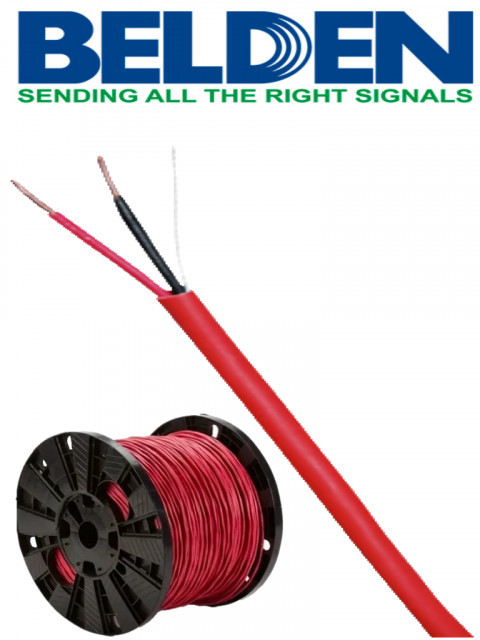 BELDEN TVD416026 BELDEN 5320UL0021000 - Bobina de cable para sistemas de deteccion de incendio / 2 Conductores / Calibre 18 / Sin blindar / Rojo / 305 Mts
