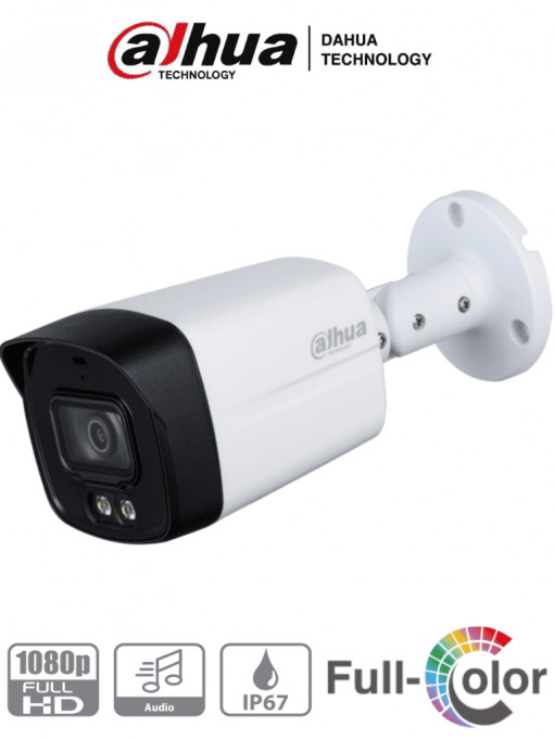 DAHUA DH-HAC-HFW1209TLMN-A-LED DAHUA HAC-HFW1209TLMN-A-LED - Camara Bullet Full Color de 2 Megapixeles/ 1080p/ Lente de 2.8mm/ 108 Grados de Apertura/ Microfono Integrado/ 40 Metros de Iluminacion/ DW