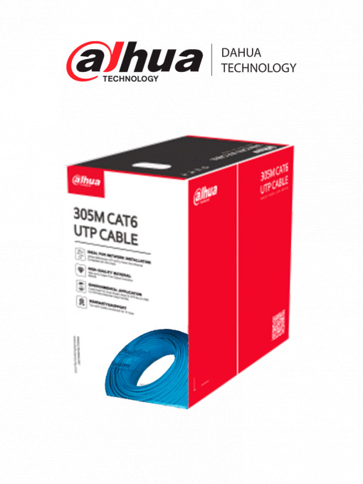 DAHUA DHT2640003 DAHUA DH-PFM920I-6UN-C - Bobina de Cable UTP 100% Cobre/ Cat 6/ Color Azul / Interior/ 305 Metros/ Ideal para Redes y Video/