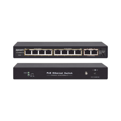 EPCOM TITANIUM ET-1008GP-2G Switch PoE / 100 Metros PoE / 8 puertos 802.3af/at ( 132.5 W ) 10/100/1000Mbps 2 puertos Uplink
