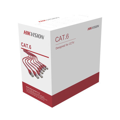 HIKVISION DS-1LN6U-G Bobina de cable UTP 305 mts / Cat6 (23 AWG) / Color Gris / PVC (CM) / Uso en Interior / 100% Cobre / Aplicaciones de CCTV y Redes de Datos