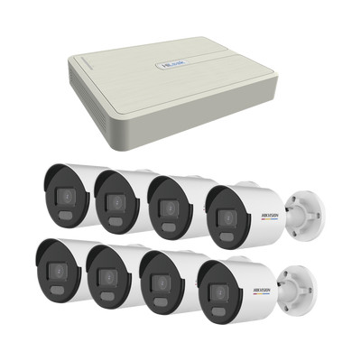 HiLook by HIKVISION KIPCV2M/8B KIT IP 1080p / NVR de 8 Canales / 8 Camaras IP Bala ColorVu