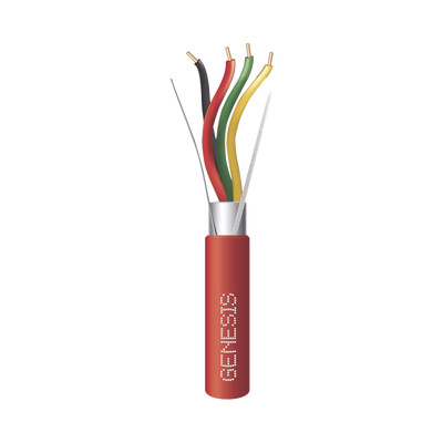 HONEYWELL HOME RESIDEO 44035504 Bobina de 152 metros de alambre 4 x 18 AWG BLINDADO tipo FPLR de color rojo para aplicaciones en sistemas de deteccion de incendio y Sistemas de Evacuacion.