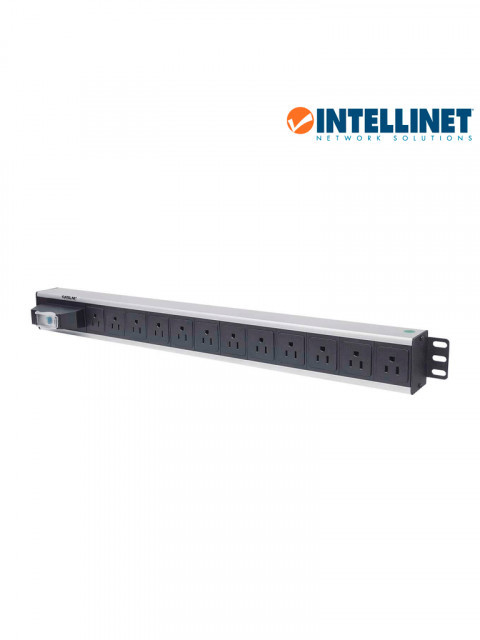 INTELLINET ITL2330003 INTELLINET 713955- Barra PDU / 12 cont. / Gabinetes y Racks / Vertical / Interruptor doble / Conta cortos circuitos