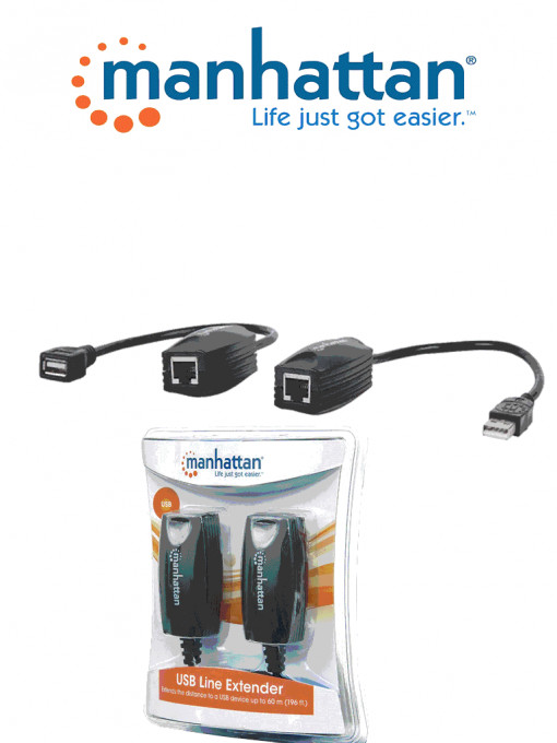 MANHATTAN MAN0570001 MANHATTAN 179300 - Extensor de linea USB/ Hasta 60m de extension / Velocidad de hasta 12Mbps / BUS de alimentacion