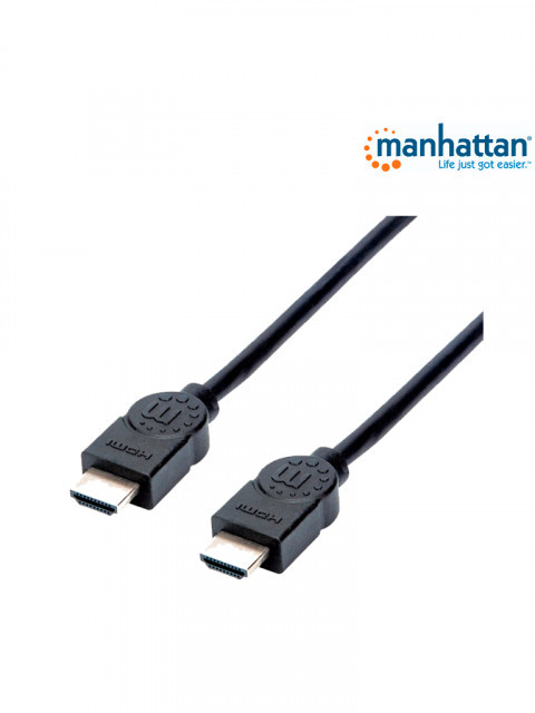 MANHATTAN MAN2760004 MANHATTAN 355308- Cable HDMI de Alta Velocidad de 1.5 metros/ Resolucion 4k30Hz/ Soprota 3D/ Diseno Resistente al Enredo/ HDMI Macho a Macho/ Soporta Canal de Retorno de Audio (AR