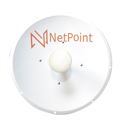 NetPoint NP1GEN2 Antena Direccional de alto rendimiento / diametro de 60 cm / 4.9-6.4 GHz / Ganancia 30 dBi / SLANT de 45 y 90 / Ideal para 30 km / Conector N-Macho / Montaje y jumpers incluidos.