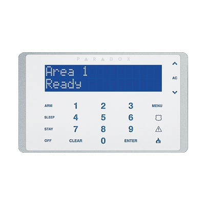PARADOX K656 Teclado alfanumerico tactil con entrada de zona pantalla Azul de 32 caracteres