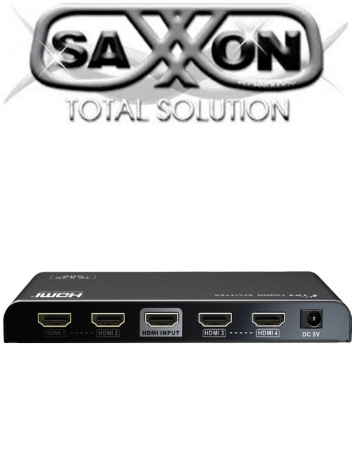 SAXXON LKV314-V2.0 SAXXON LKV314V20- Divisor de Video HDMI/ 1 Entrada y 4 Salidas/ Soporta Resoluciones de Hasta 4k & 2k 60Hz/ Compatible con HDMI2.0 y HDCP2.0/ Soporta HDMI 3D/ ESM2022