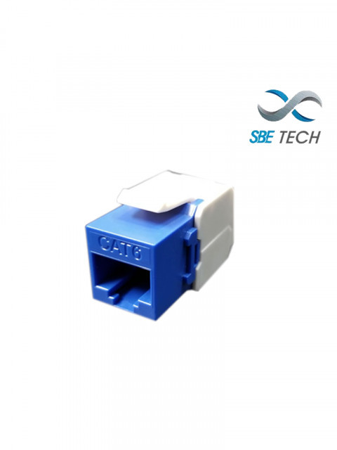 SBE TECH SBE-JACKC6-BL SBETECH JACKC6BL- Modulo jack keystone RJ45 / 8 Hilos / CAT 6 / Compatible con calibres AWG 22-26 / Color azul