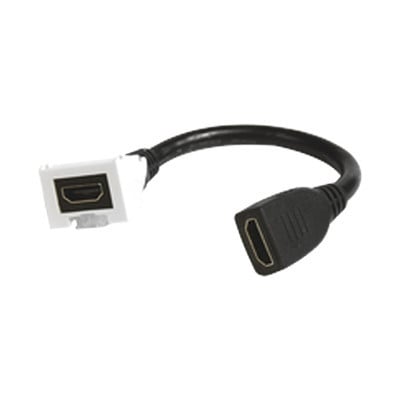 SIEMON MX-HD2.0-02 Adaptador HDMI con Pigtail Hembra-Hembra Para video 720 1080p 4K UHD Compatible con Faceplates MAX Siemon de 2 salidas Color Blanco