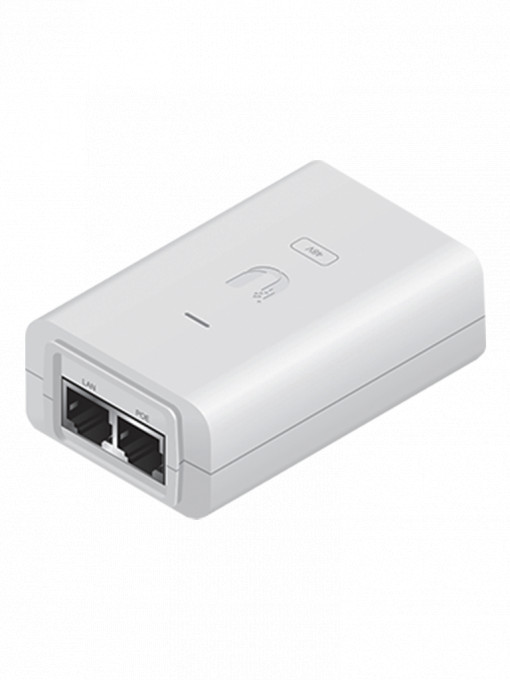 UBIQUITI U-POE-af UBIQUITI U-POE-af - Inyector PoE Gigabit para equipos Ubiquiti / 48 VDC / 0.32A / 802.3af / Color blanco