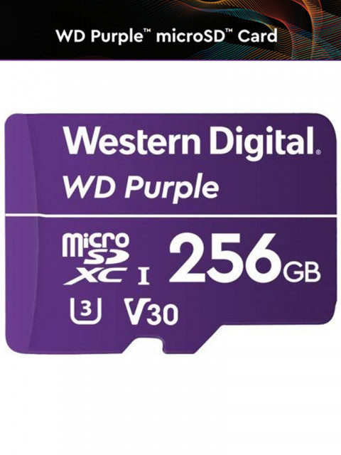 WESTERN DIGITAL WDC1510001 WESTERN DIGITAL WDD256G1P0C MicroSD 256GB / MICRO SDXC PURPLE SC QD101 VIDEOVIGILANCIA 24/7 CLASE 10 U1 LECT 50MB/S ESC 40MB/S