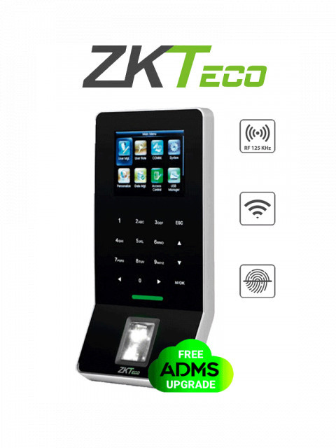 ZKTECO F22 . ZKTECO F22Mifare - Control de Acceso y Asistencia / 3000 Huellas / 5000 Tarjetas Mifare / Teclado Tactil / Sensor de Huella SILK ID / Conexion TCPIP / WiFi / ADMS Gratis / Compatible