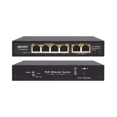 EPCOM TITANIUM ET-1004GP-2G Switch PoE / 100 Metros PoE / 4 puertos 802.3af /at 10/100/1000 Mbps 2 puerto uplink