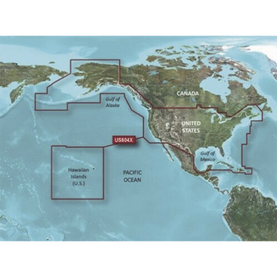 GARMIN 10-C1018-20 Mapa HXUS604X todas las costas de EE.UU y las costas del oeste de Canada.