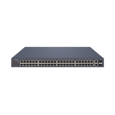 HIKVISION DS-3E1552P-SI Switch PoE / Monitoreable / 48 Puertos 10/100/1000 Mbps PoE / 2 Puertos 10/100/1000 Mbps Uplink / 2 Puertos SFP / 470 Watts Totales
