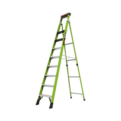 Little Giant Ladder Systems SENTINEL10 Escalera de 3.05 m Capacidad maxima de 170 Kg inclinada de fibra de vidrio con almohadilla de pared giratoria.