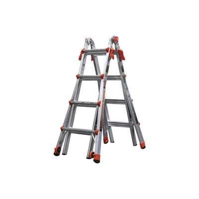 Little Giant Ladder Systems VELOCITY-M17-IA Escalera Multi-Posiciones de 5.18 m (17 ) para Suelos Inclinados o con Desniveles (SKU 15417-001).