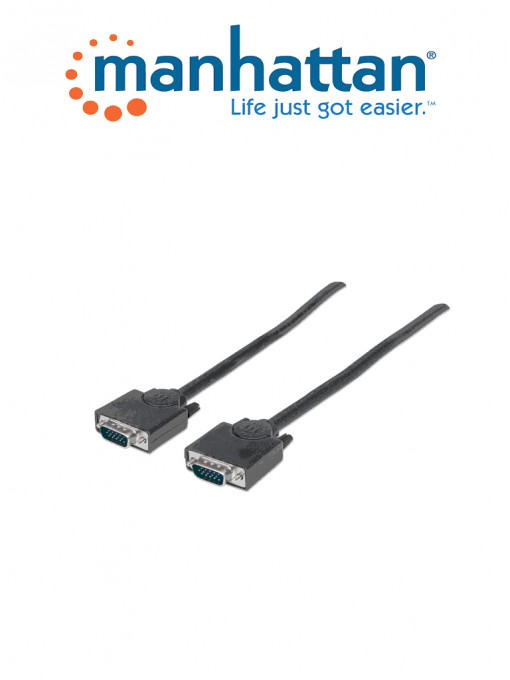 MANHATTAN 311731 MANHATTAN 311731 - Cable de 1.8 Metros Para Monitor SVGA/ HD 15 Macho a HD 15 Macho/ Color Negro/