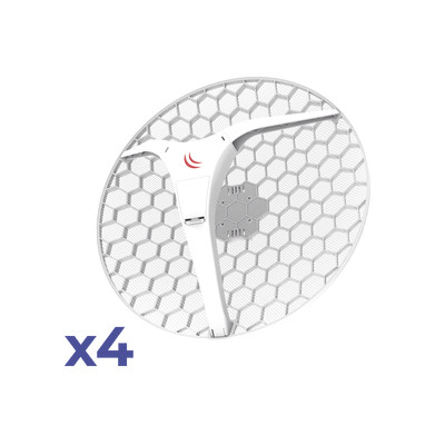 MIKROTIK RBLHGG-5ACD-XL4PACK (LHG XL 5 ac 4 Pack) CPE y PtP en 5GHz 802.11 a/n/ac con Antena de Rejilla de 27dBi. "Ahora con Mas Velocidad y Mayor Distancia"