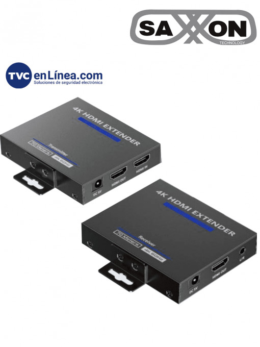 SAXXON SXN0570007 SAXXON LKV565P- Kit extensor HDMI de 2 Puertos/ Hasta 70 metros Con Cable CAT6/ 6A/ 7/ Resolucion 4K 60Hz/ Transmisor IR/ Plug and play/ Soporta HDR/ Cero Latencia