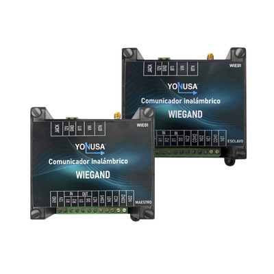 YONUSA WIE01 Convertidor de lectora para control de acceso (cableado a inalambrico) / 1 Wiegand / 2 Relevadores / 2 Entradas / Hasta 1.6 KM de distancia