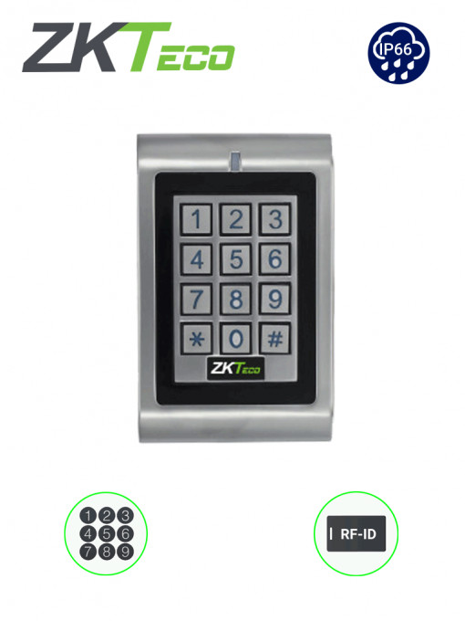 ZKTECO MK-H ID ZKTECO MKHID - Teclado Independiente para Control de Acceso / Interior o Exterior / 1000 Contrasenas o Tarjetas ID (125Khz)