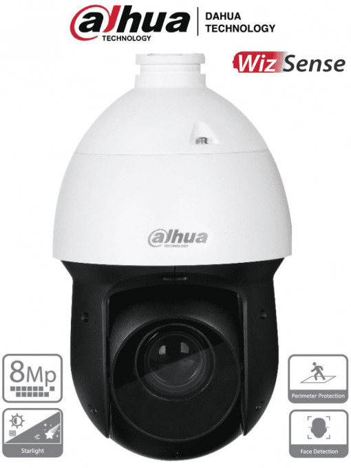 DAHUA DHT0060028 DAHUA SD49825XB-HNR - Camara IP PTZ 4k/ 8 Megapixeles/ WizSense/ 25x de Zoom Optico/ H.265/ Starlight/ IR de 100 Metros/ SMD Plus/ Proteccion Perimetral/ WDR Real/ Deteccion de Rostr