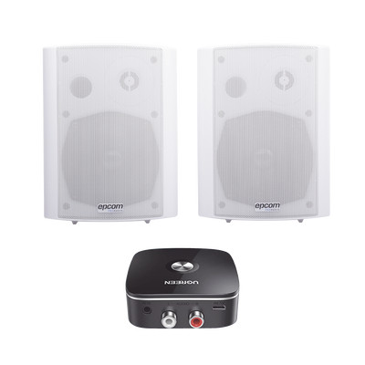EPCOM PROAUDIO SF775AW/BT Kit Altavoces Modulo Receptor BT Montaje en Pared 2x20W RMS Material ABS y Reja Metalica Bracket de Metal Color Blanco
