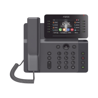 FANVIL V65 Telefono IP Empresarial Esencial WiFi / Bluetooth 20 lineas SIP pantalla a color 4.3" ajustable PoE puertos Gigabit conferencia local de 6 vias.