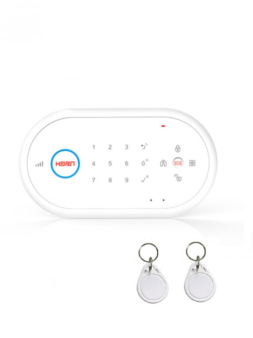 HORN LGH1170001 IHORN ND1 - Panel De Alarma Comunicacion 2G. 32 Zonas Inalambricas Incluye Fuente y 2 Llaveros RFID Para armar y desarmar (Verificar Tipo De Comunicacion En Su Zona)
