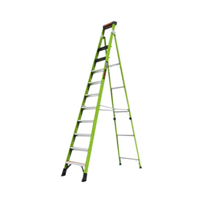 Little Giant Ladder Systems SENTINEL12 Escalera de 3.65 m Capacidad maxima de 170 Kg inclinada de fibra de vidrio con almohadilla de pared giratoria.
