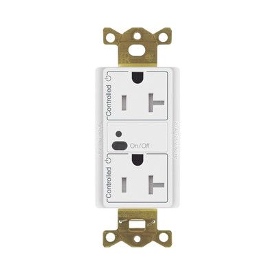 LUTRON ELECTRONICS CAR2S20DTRWH Receptaculo inalambrico Lutron VIVE / 20 A control inteligente en los 2 conectores.