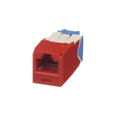 PANDUIT CJ6X88TGRD Conector Jack RJ45 Estilo TG Mini-Com Categoria 6A de 8 posiciones y 8 cables Color Rojo