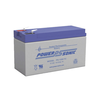 POWER SONIC PS-1290-F2 Bateria de Respaldo UL de 12V 9AH / Ideal para Sistemas de Deteccion de Incendio / Control de Acceso / Intrusion / Videovigilancia / Terminales Tipo F2