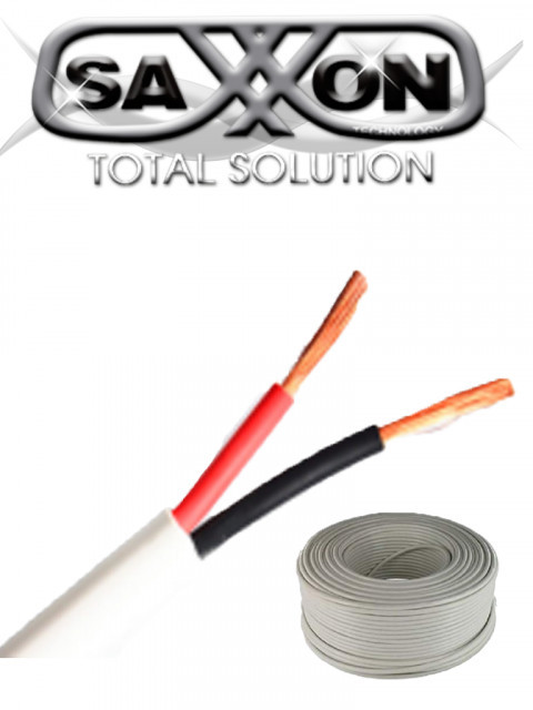 SAXXON SXN1570001 SAXXON OWAC2305JF- Cable de alarma de 2 conductores/ CCA/ Calibre 22 AWG/ 305 metros/ Retardante a la flama/ Recomendable para control de acceso/ Videoportero/ Audio/