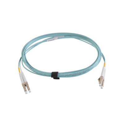 SIEMON FJ2-LCLC5L-05AQ Jumper de Fibra Optica Multimodo 50/125 XGLO OM3 LC-LC Duplex OFNR Color Aqua 5 Metros