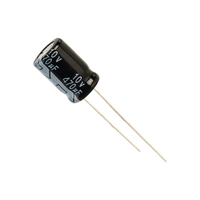 Syscom 0470M0010V Capacitor Electrolitico de Aluminio Radial de 470 Fd 10 Vcc 105 C 6.3 x 11 mm.