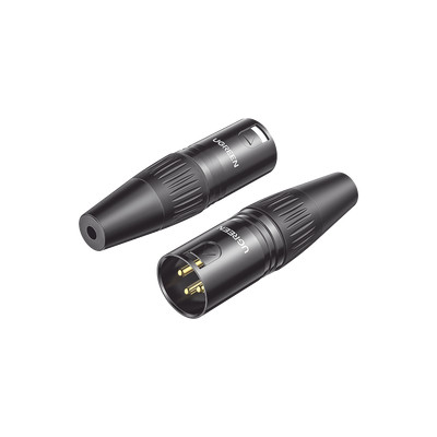 UGREEN 80439 Conector de Audio XLR Tipo Canon Macho / PVC / ABS / Aleacion Zinc / Anti Oxidante / Anti Caida / Sin aflojarse / Apertura Ajustable de 6.0 a 7.0 mm / Soldable