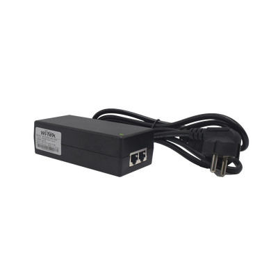 WI-TEK WI-POE55-48V-60W Inyector Hi-PoE 60W / PoE 802.3 af/at/bt 48V / Conexion plug and play / Alcance de hasta 100 metros / Aplicaciones CCTV
