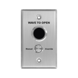 AccessPRO APB2BL Boton de Salida Doble con Aro Iluminado/ IP65 / Diseno Estetico / Temporizador y Distancia Ajustable / Boton Sin Contacto y Boton de Contacto en uno solo