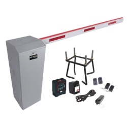 AccessPRO KIT-XBS-LED-R Kit COMPLETO Barrera Derecha XB / Brazo de 5 Metros con Iluminacion LED Rojo-Verde / Incluye Sensor de masa Transformador Lazo Ancla Fotoceldas 2 Controles Inalambricos