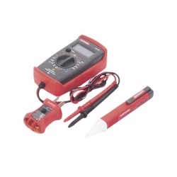 AMPROBE PK-110 KIT Basico 3 en 1 con Multimetro Digital + Detector de Tension sin Contacto + Comprobador de Fase GFCI