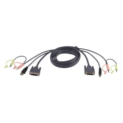 ATEN 2L7D02U Cable KVM DVI-D USB single link de 1 8 m