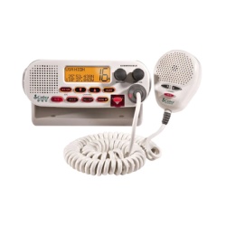 COBRA MRF45D Radio Movil Marino VHF Clase D / 25 W / 156.050-163.275 MHz / Canales Internacionales Canada y EE.UU. / DSC / Dual-Watch / 15.9 cm (6.25 in) Compacto
