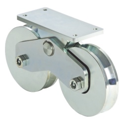 COMUNELLO 1151-5622-001 339V - Rueda Doble de 16 cm / Capacidad Para Puertas de hasta 1920 Kg / Canal Tipo V